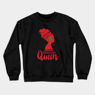 Moroccan Queen Morocco Flag Afro Roots Crewneck Sweatshirt